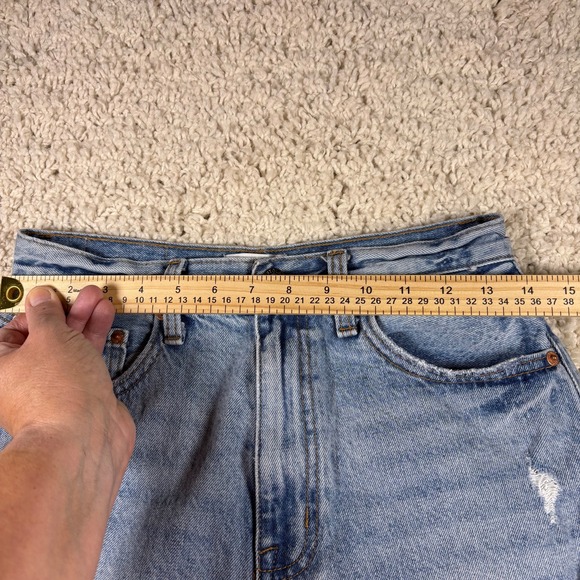 Pistola Womens Size 26 Blue Denim Distressed High Rise Cutoff Shorts - Picture 6 of 10